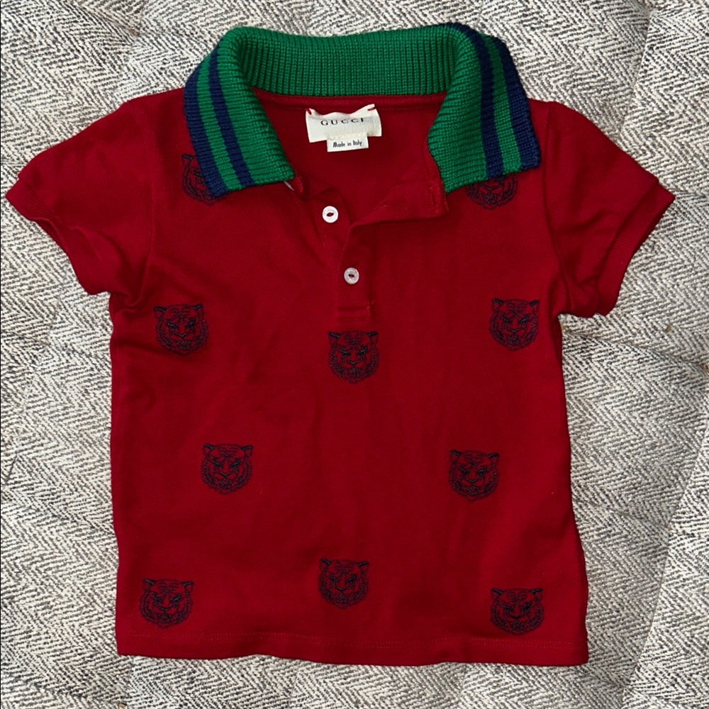 Gucci Kids Polo with Red and Green Accents